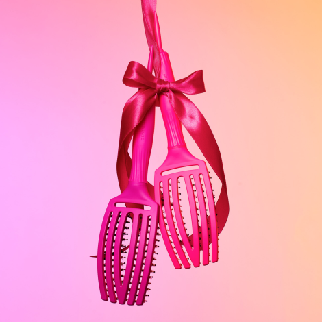 OLIVIA GARDEN FINGERBRUSH COMBO M szczotka z włosiem dzika | Neon Pink - 4