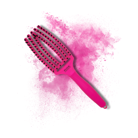 OLIVIA GARDEN FINGERBRUSH COMBO M szczotka z włosiem dzika | Neon Pink - 2
