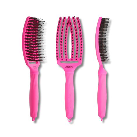 OLIVIA GARDEN FINGERBRUSH COMBO M szczotka z włosiem dzika | Neon Pink - 3