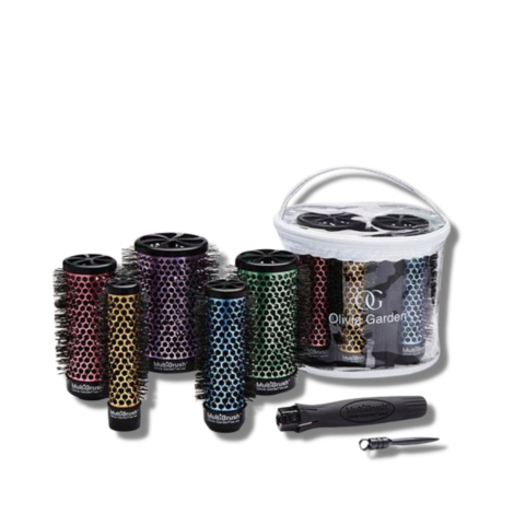 OLIVIA GARDEN MULTIBRUSH 6 KIT zestaw szczotek | rączka + 26 36 46 56 66 mm
