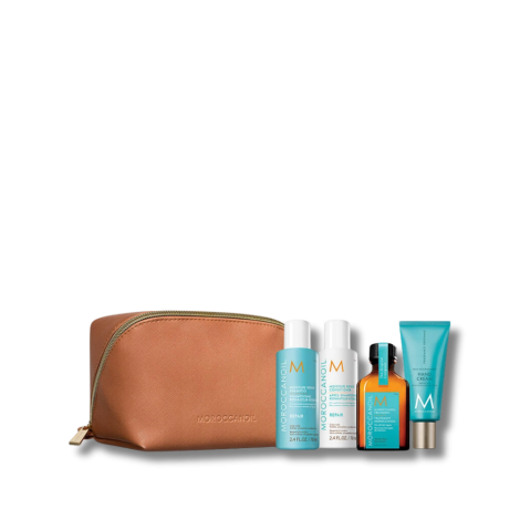 MOROCCANOIL Repair zestaw podróżny w beżowej kosmetyczce | Odbudowa