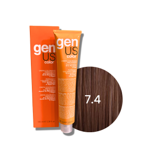GENUS COLOR krem koloryzujący profesjonalna farba do włosów 100 ml | 7.4
