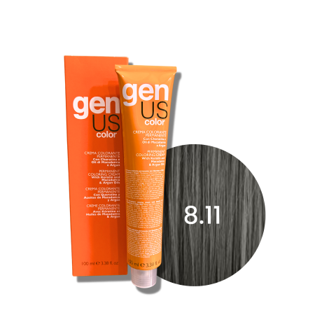 GENUS COLOR krem koloryzujący profesjonalna farba do włosów 100 ml | 8.11