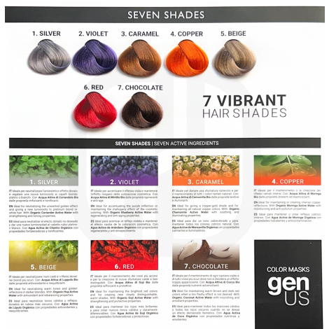 GENUS SEVEN SHADES zestaw masek koloryzujących z wodą organiczną 7 x 200 ml - 6