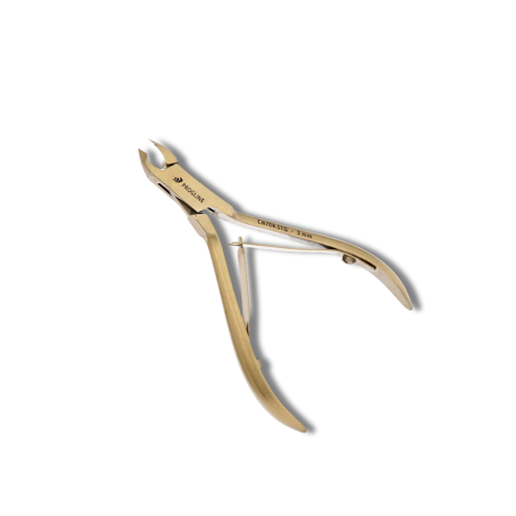 PROGLINE cążki do skórek tytanowe złote mat 10cm ostrze 3mm | CN704.STG