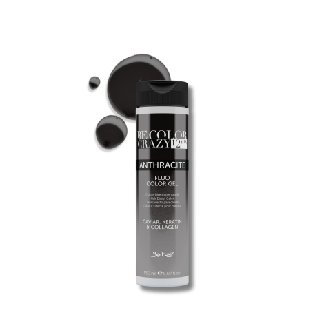 BE HAIR BE COLOR CRAZY bezpośrednia żelowa farba toner 150 ml | Anthracite - 2