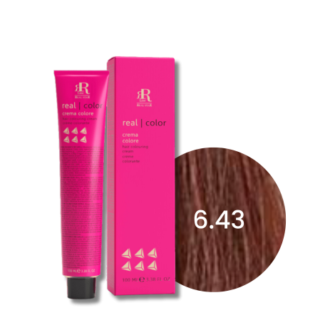 RR LINE REAL COLOR profesjonalna farba do włosów w kremie 100 ml | 6.43