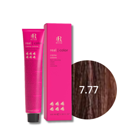 RR LINE REAL COLOR profesjonalna farba do włosów w kremie 100 ml | 7.77